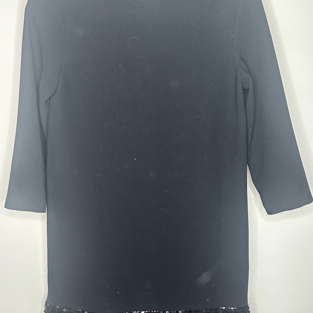 Kate Spade Black Long Sleeve Top with Sequin Hem